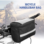 Bicycle Handlebar Front Bag Bike Baskets Pannier Bag with Reflective Stripe Universal Bike Accessories