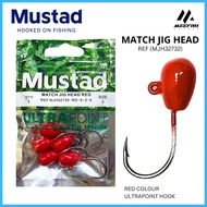 【Meefah Tackle】 MUSTAD MJH32735 MATCH JIG HEAD RED - Jig Head Soft Plastic Fishing Hook Mata Kail