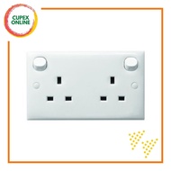 Schneider Electric S-Classic 2 Gang Switch Socket Outlet E25R_WE (cupex)