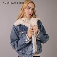 American Eagle Sherpa Denim Jacket เสื้อแจ็คเก็ต ผู้หญิง เชอร์ปา (EWJA 038-3587-936)