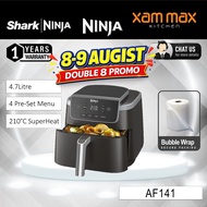 Ninja AF141 Air Fryer Pro 4.7L, Air Crisp Technology, 4 programmable settings, Air Fry, Roast, Re-he