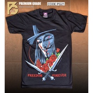 PG-21 V FOR VENDETTA Freedom Forever Original Black Timber Premium Grade T-Shirt
