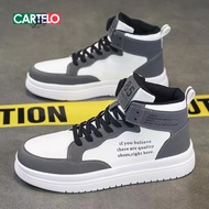 Cartelo Crocodile Shoes for Men2024Autumn New Sports High-Top Casual Shoes Non-Slip Wear-Resistant T