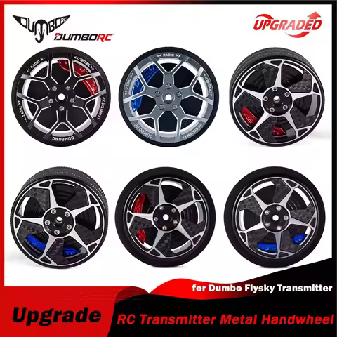 DUMBORC Upgrade Metal Handwheel Transmitter Direction Steering Wheel with Brake Pads Sponge Cover fo