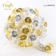 The Craft Decor 25pcs Shining Metal Flower Gold Silver Bunga Telur | Kahwin | Bunga Pahar *Tempat Telur Included