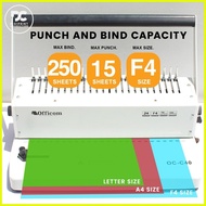 ◧ F4 Size Comb Binding Machine (Long | Legal) C40M Officom Heavy Duty FREE GIFT 20pcs RING BINDER