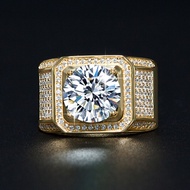 Real Moissanite Ring S925 Silver Wedding For Men Ring 2/3/5CT Diamonds