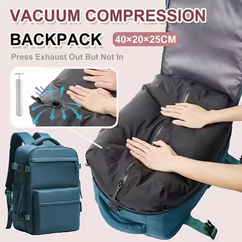 Ryanair 40x20x25 Cabin Bag Men Air Vacuum Compression Backpack Hand Luggage Laptop Backpack,42x29x15