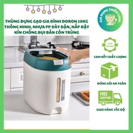 DORON Smart Rice Container 10kg PP Plastic Dust-Proof Insect Sealed Lid