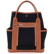 全新未使用 HERMES Garden Party Pocket Vertical Toile Militaire/Negonda Serie 扣款手提包，黑色/金色，雙印章（2024 年製造），附盒