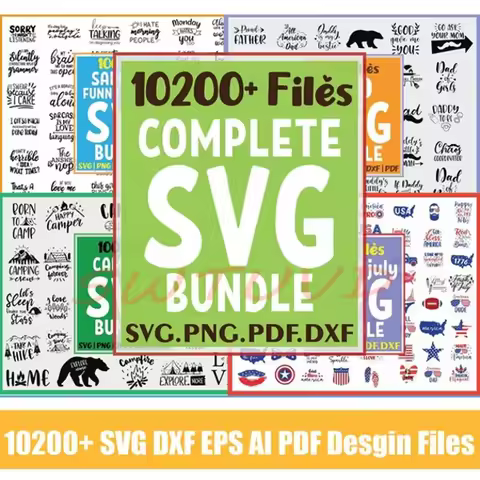 10200 Mega Massive SVG Files Cricut Bundle Laser Cut Vector AI for CNC Laser Plasma Cutting Printing