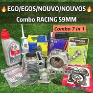 Combo EGO / EGOS / NOUVO / NOUVOS RACING Cam Block 59mm Head 24/28mm Valve seal Gasket Top Set Minya