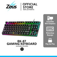 Zeus x Raiku RK-87 87-key wired gaming keyboard membrane type multi-function RGB backlight for PC
