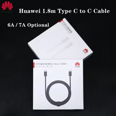 1.8m HUAWEI 6A USB Type-C to USB Type-C High-Speed Data Cable for Huawei Laptop Matebook High-Powere
