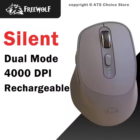 FREEWOLF X7 Wireless Mouse Bluetooth & 2.4G Dual Mode Silent Rechargeable 4000 DPI Battery Indicator