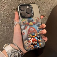 Creative Mario Cartoon Pattern Phone Case Compatible for IPhone 11 12 13 14 15 Pro Max X XR XS MAX 7/8 Plus Se2020 Independent Mirror Frame Protective Shell