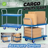 Platform Trolley Heavy Duty Hand Truck Trolley Cart PVC Cargo Trolley Troli Angkat Barang Troli Serb