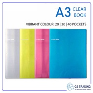 A3 20 / 30 / 40 Pocket / Clear Book / Clear Holder / Display Book / Document File / Plastic File / S