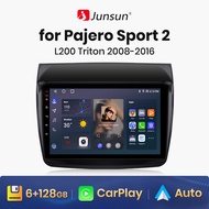 Junsun วิทยุอัตโนมัติแอนดรอยด์สำหรับ Mitsubishi Pajero Sport 2 L200 Triton 2008 2009 2010 2011 2012 2013 2014 2015 4G GPS มัลติมีเดียรถยนต์