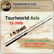 Tsuriworld Axis 6 Feet 12-30lb 2-Piece Spinning Fishing Rod Joran Ikan Torikumu Kotai