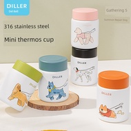 thermos bottle 保温杯 Diller Cute Graffiti Thermos Cup Female Small Cute Portable 316 Stainless Steel C
