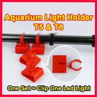 Aquarium Led Light Clip Holder T5 T8 Universal Plastic Fish Tank 1 Sets Light Durable Ready Stock