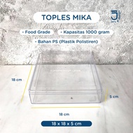 TK02 - Square Jar 1000gr 18cm x 18cm x 5cm Square Mica Jar/ 1000gr