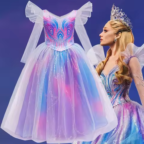 Wicked Witch 2 Glinda Cosplay Costume Girl Princess Dress Birthday Party Performance Costume Hallowe