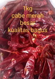 ( 1kg )CABE MERAH BESAR KERING. CABE INDIA  TANPA TANGKAI