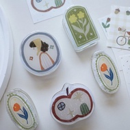 壹洱二號店新品現貨鹽系輕復古手帳滴膠夾子蘋果女孩花束可愛夾子