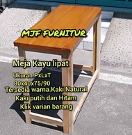 Meja kayu lipat/meja Kayu serbaguna lipat/Meja mini bar lipat/Meja Kayu lipat Ukuran 80x40x75/90cm/Meja kayu lipat serbaguna