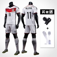 2014 เยอรมัน World Cup Football Jersey ปรับแต่ง Retro กีฬาเสื้อผ้าชุดหมายเลข 11 สําหรับชายชุดสั้น Ho
