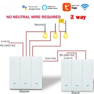 2way Button switch  WiFi Light Switch  Button  No Neutral Wire EU 2 Way 1 2 3 4 Gang 2pcs Smart Swit