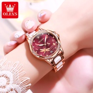 OLEVS 2023 authentic brand ladies watch rose gold diamond luminous waterproof automatic mechanical watch fashion casual watch gift for girlfriend