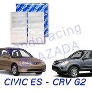 กรองแอร์ ฟิลเตอร์ ใช้สำหรับ ฮอนด้า Civic 2001-2006 Dimension ซีวิค ไดเมนชั่น, CRV 02-06, Stream Car aircondition filter use for Honda 2001-2006 CRV 2002- 2006 Stream 2002- 2007