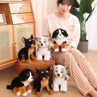 Simulation Dog Plush Toy Cute Bourne Mountain Australian Dog Doll Children Comforting Doll Doberman 