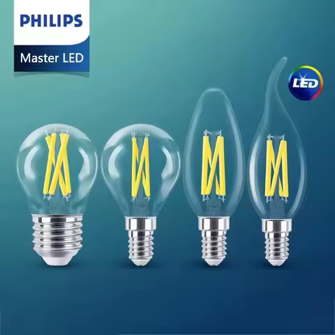 Philips Master Glass LED Candle Luster E14 E27 Bulb Filament B35 P45 A60 Clear Lamp DimTone Dimmable