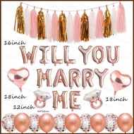NS5 31PCS/set 16inch WILL YOU MARRY ME Balloon Set Wedding Proposal Balloon party decoration foil ba