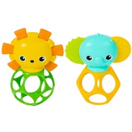 [K-BABY] Oball Jungle Rattle & Teether with Mirror – Mixed Colors (1 Set)