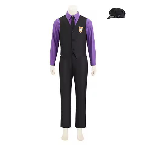 William Afton Cosplay Costume Purple Men's Suit Thriller Cosplay New Year Costume Men's Halloween Co