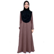 Jubah Abaya Pleated Umrah Haji Muslimah Ironless Comfy Plus Size Dress S to 6XL