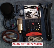 Trọn bộ Combo micro Takstar PC K200 Sound card icon upod pro Tặng tai nghe