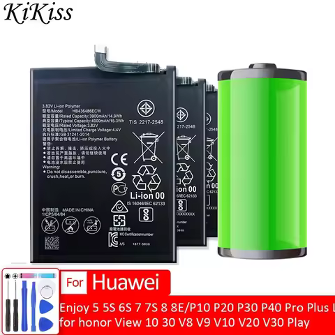 Battery for huawei P10 P20 P30 P40 Pro Plus Lite/Z 2019/Enjoy 5 5S 6S 7 7S 8 8E for honor View 10 30