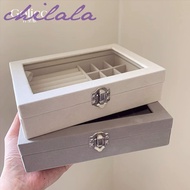[chilala] Exquisite High-End Storage Box Earrings Earrings Jewelry Box Ring Watch Bracelet Portable 