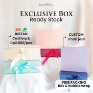 HARD BOX HARDBOX KOTAK KADO WARNA PITA BRIDESMAID BIRTHDAY SESERAHAN CREAM PUTIH PINK TOSCA LILAC UN