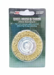 FOUR M - BFM10021 BRASS STEEL WHEEL BRUSH W/SHANK (63x27x6mm)