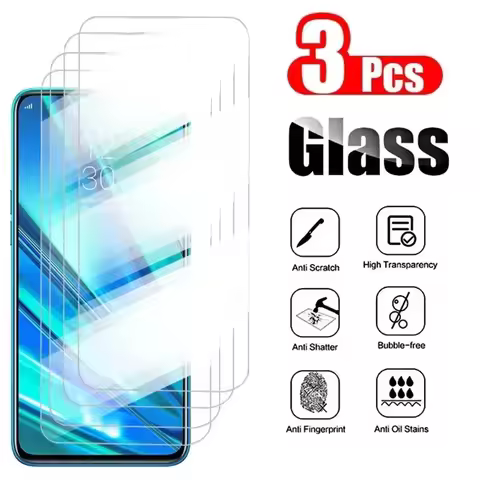 3Pcs Highly Transparent Tempered Protective Glass for Realme 3 2 5 6i X2 V5 5G Pro Screen Protector