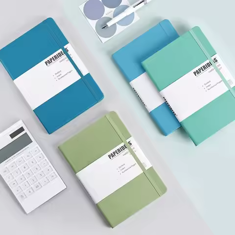 Hardcover A5 Bullet Journals Dot Notebook 188 Page 100gsm 5.7x8.2inch Retro Bandage Candy Color Diar