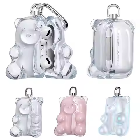 808FC Bear For Airpods Protective Cover Plastic Case Anti-fall Earphone Case For Airpods 1/2/3/Pro S