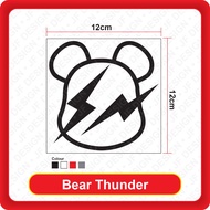 [469]Quality Car Sticker Bear Thunder [12cm x 12cm][Sticker Cutting][Black/White/Red/3M Reflective W